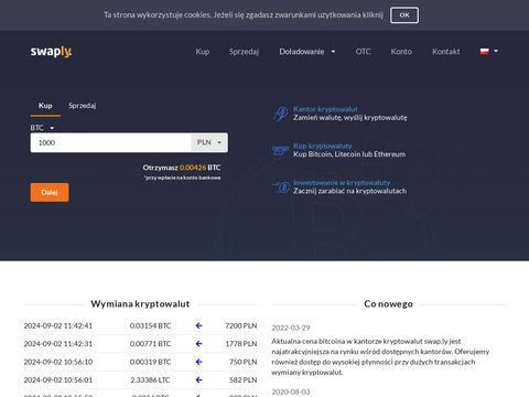 Swap.ly - kantor kryptowalut