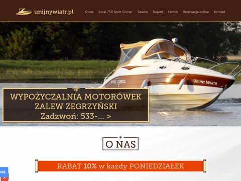 Unijnywiatr.pl wynajem łodzi Zegrze