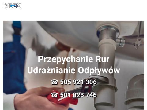 Sidex - udrażnianie rur, przepychanie - Warszawa