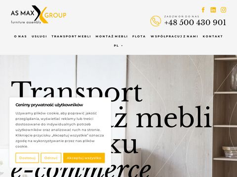 Asmaxgroup.com - współpraca transport mebli