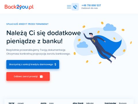 Back2you.pl odzyskać prowizję bankową