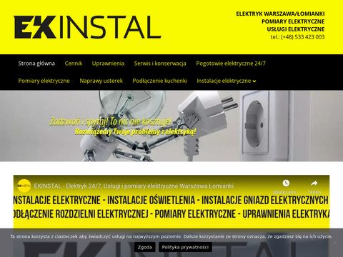 Ekinstal.pl usługi elektryczne Łomianki