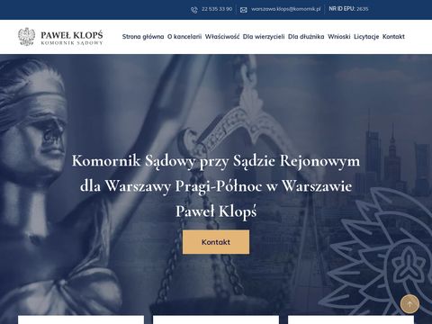 Komornikzwarszawy.pl - komornik Paweł Klopś