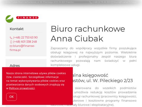Finanse-firma.pl - biuro rachunkowe Ciubak Anna