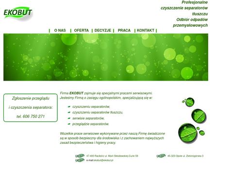 Ekobut.pl - czyszczenie separatorów w firmach